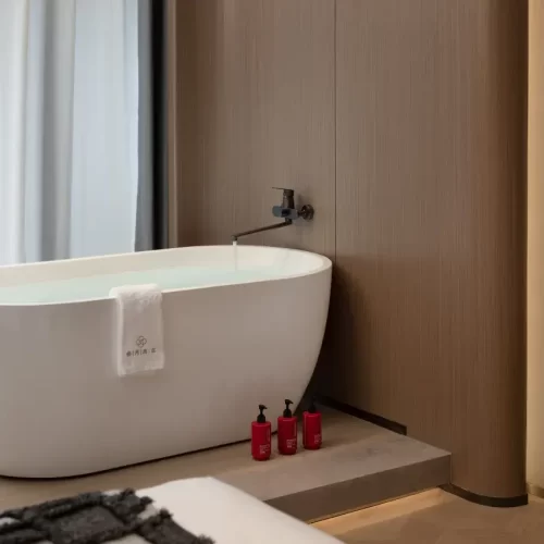 Grey Bubble Bath Room