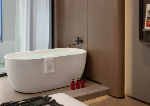 Grey Bubble Bath Room