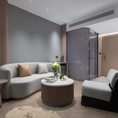 Grey Bubble Bath Room