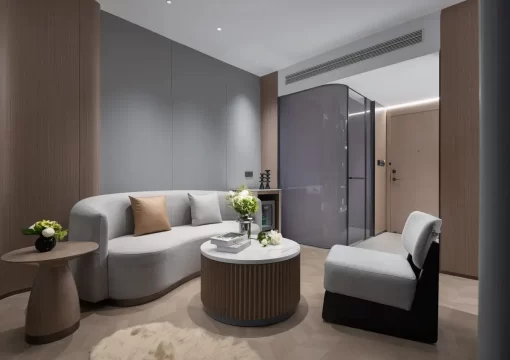 Grey Bubble Bath Room